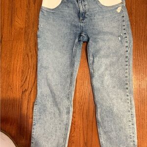 PAIGE High Rise Light Blue Distressed Jeans - MATERNITY SIZE 28